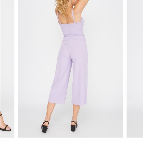 Crepe Pull-Up Self Tie Pant IN BABY BLUE - Picture 2 of 5